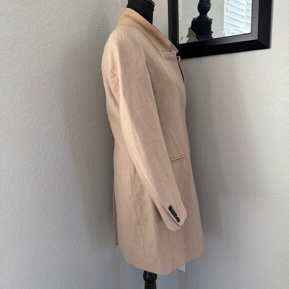 ALL SAINTS Lyla Camel Tan Wool Blend Coat Sz 8 - Picture 6 of 15